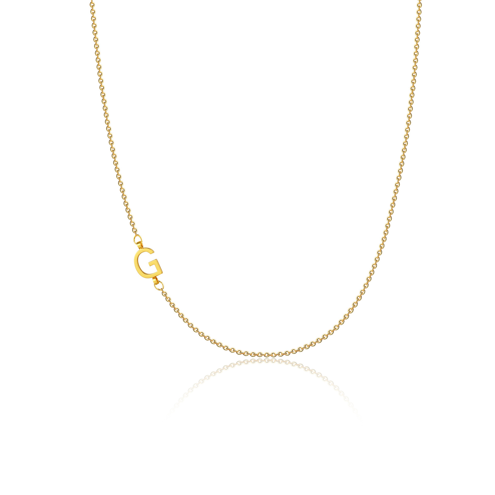 Collier initiale A à Z – métal couleur or, chaîne fine – Image 9