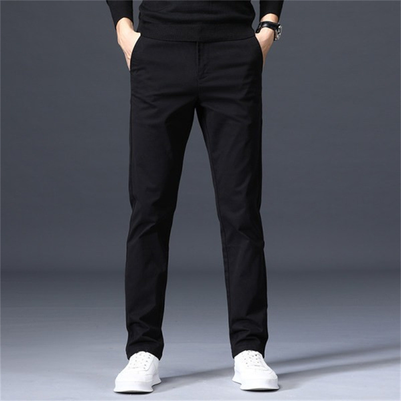 Pantalon décontracté pour homme, coupe droite et ample, en tissu extensible
