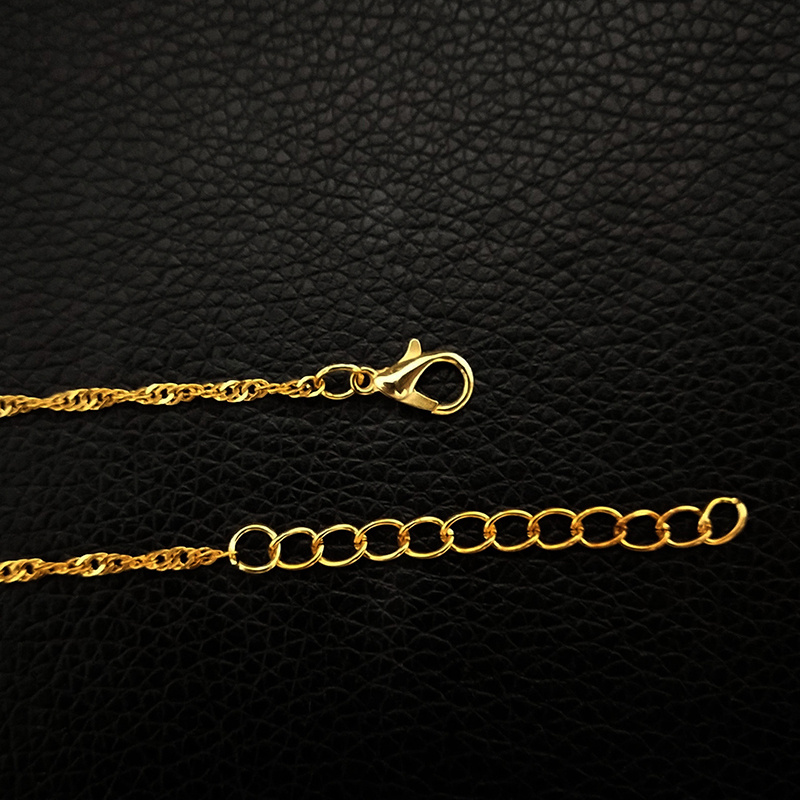 Collier initiale hexagonal A à Z – couleur or – Image 8