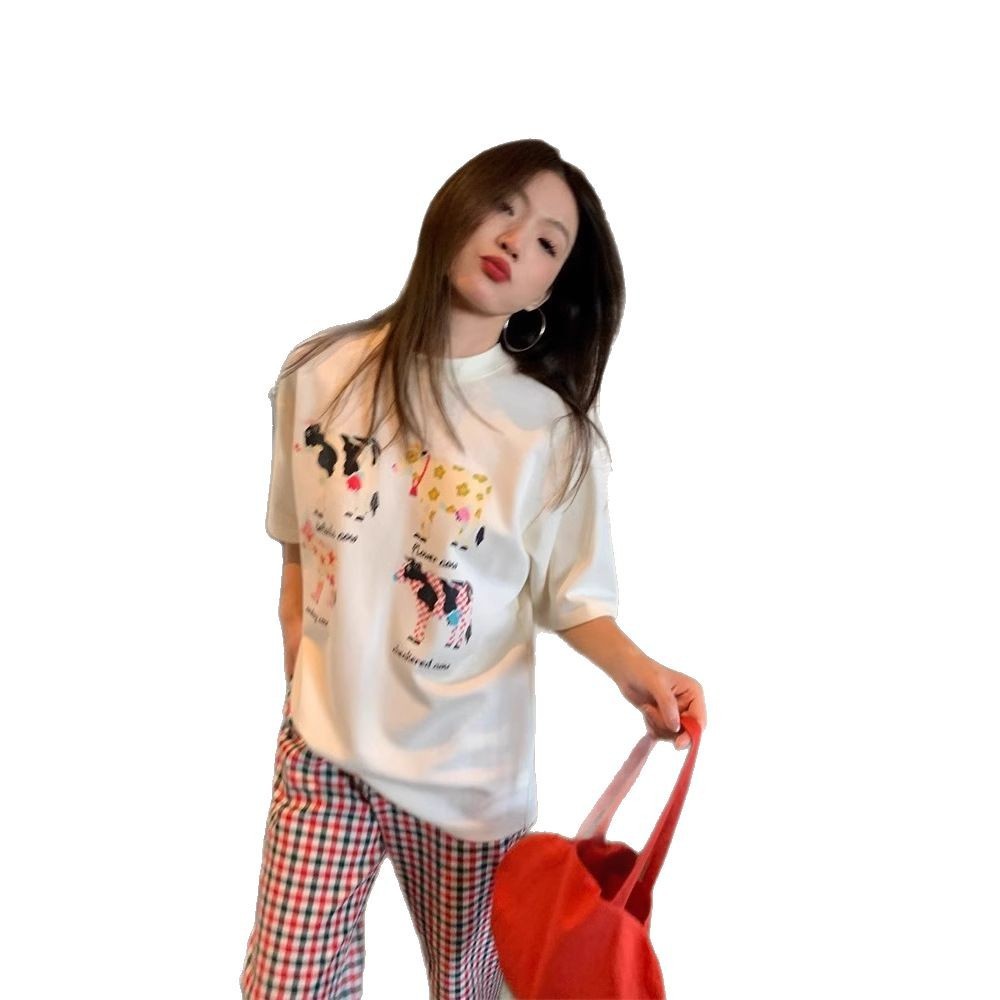 American Retro Cartoon Print Korean Version Loose Versatile Top – Image 5