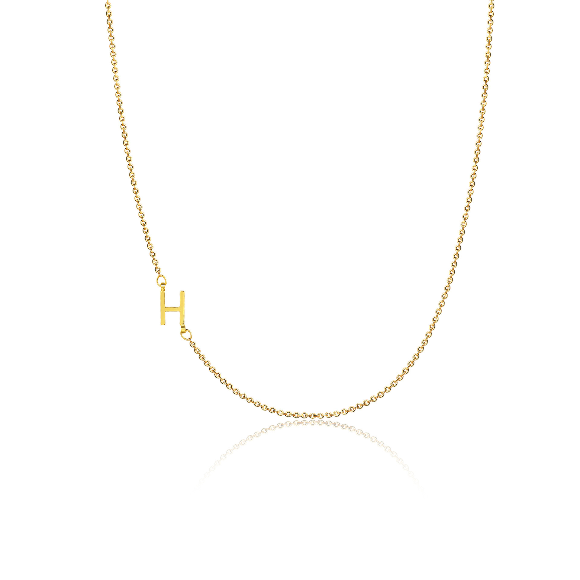 Collier initiale A à Z – métal couleur or, chaîne fine – Image 10