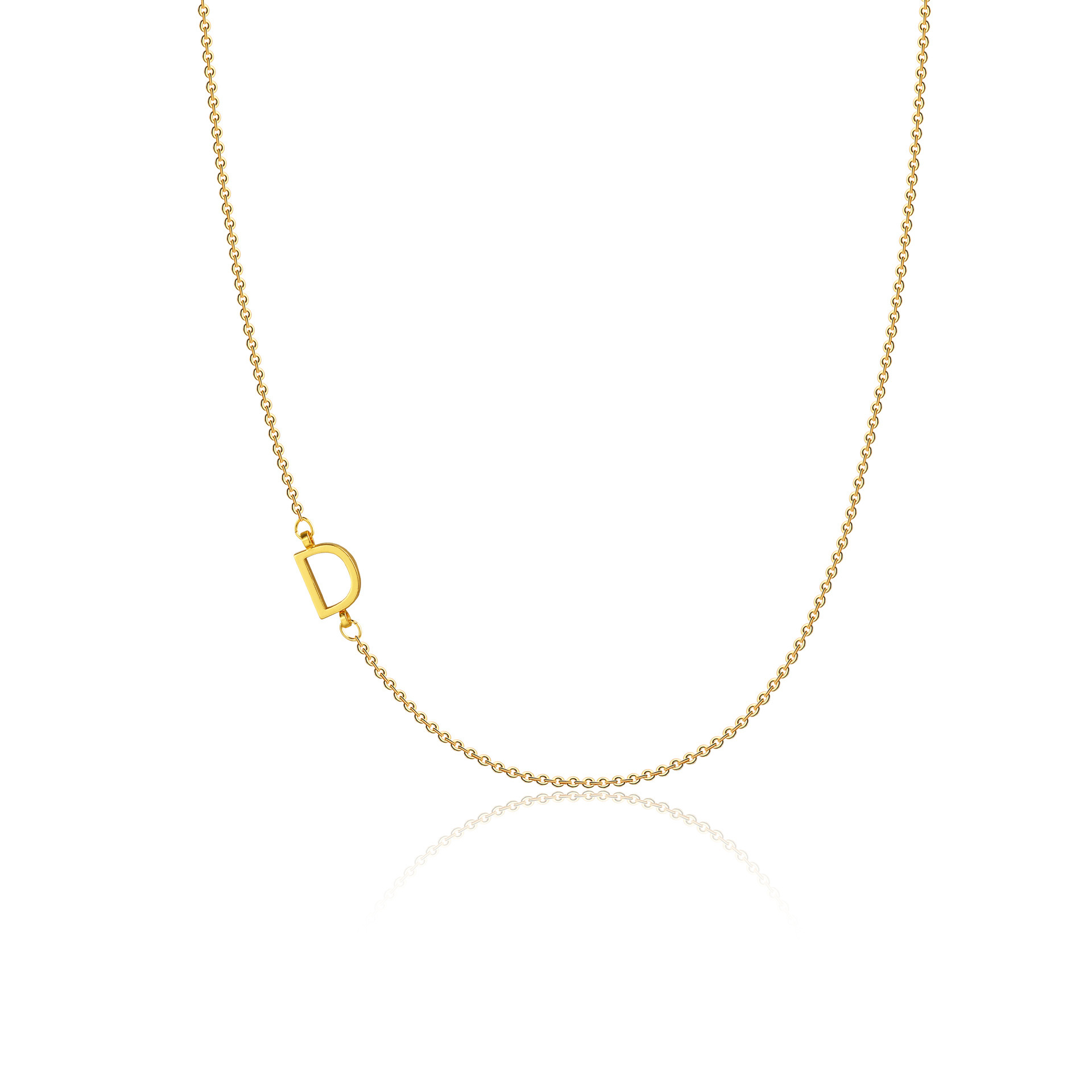 Collier initiale A à Z – métal couleur or, chaîne fine – Image 6